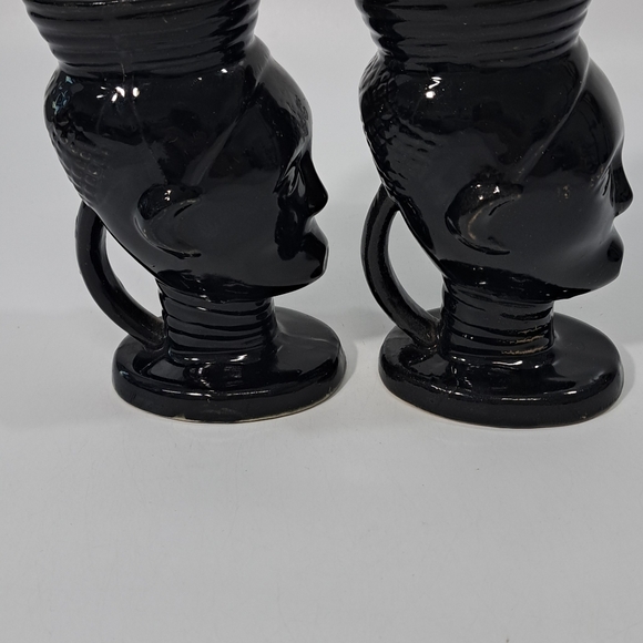Vintage 1963 Trader Vics Grog Tiki Mugs Set Of 2 6" Tall, Black - Picture 4 of 6
